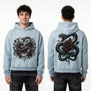 Sweat-shirt à capuche style urbain à épaules tombantes, logo personnalisé sérigraphié, coupe ample, en coton, streetwear durable, fournisseur de pulls - Product Image 1