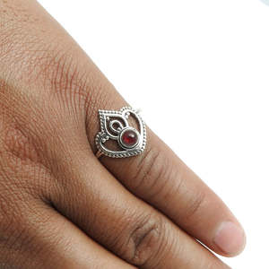 Unique Crown Design Natural Red <b>Garnet</b> Gemstone <b>Ring</b> Crafted From 925 Sterling <b>Silver</b> Handcrafted Vintage Style Bohemian <b>Ring</b> - Product Image 4