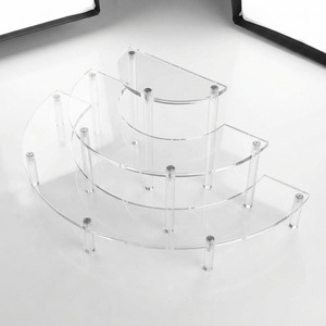 Acrylic Tiered Display <b>Stand</b> Clear Counter-top Display Riser Retail Showcase Organiser for Cosmetics Jewellery Collectables - Product Image 2