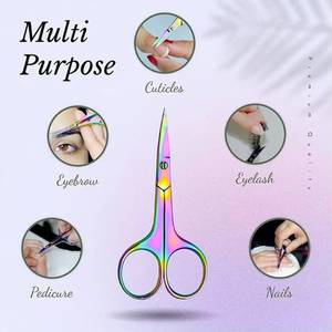 Rainbow Manicure <b>Scissors</b> Stainless Steel Sharp Blade Round Handle Beauty Tools <b>for</b> <b>Nail</b> Care Adults New Design - Product Image 5
