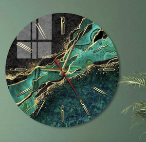 Round Epoxy resin <b>Wall</b> <b>Clock</b> Coastal Scenic Design Analog Quartz <b>Silent</b> Living Room Decor - Product Image 2