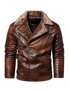 Chaqueta de cuero para motocicleta color marrón Willow para hombre - Product Image 1