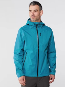 Men's Hooded Waterproof Jacket Solid Color Polyester Zipper Closure Casual Winter Style Regular Fit - Product Image 2