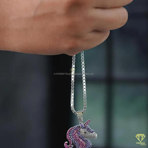 Premium Moissanite Diamond Animal Pendant In 925 Sterling Silver Bling Hip Hop Fashion Jewelry Necklace - Product Image 5