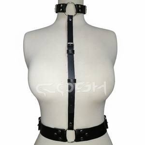สายรัดตัวแบบปรับได้ทำจากหนัง – เข็มขัดคาดเอวแนวตั้งพร้อมฮาร์ดแวร์สีเงิน - Product Image 3