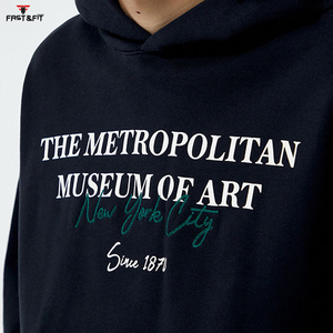 เสื้อฮู้ดดี้ผู้ชายผ้าฝ้าย 100% แบบขายส่งสั่งทำได้ คุณภาพสูง ทรงโอเวอร์ไซส์ สไตล์ลำลอง สตรีทแวร์ ปักลาย 3 มิติ ผ้าฟลีซ สำหรับฤดูหนาว - Product Image 5