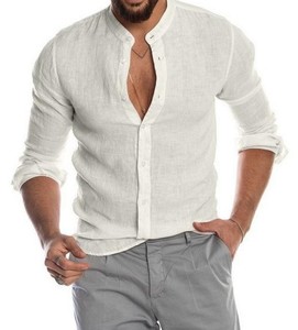 เสื้อเชิ้ตแขนยาวผู้ชายสไตล์ลำลองสำหรับฤดูใบไม้ร่วง ผ้าฝ้าย 100% ระบายอากาศได้ดี ผลิตจากผ้าบรอดคลอธ ทอด้วยวิธีการถักทอ - Product Image 5