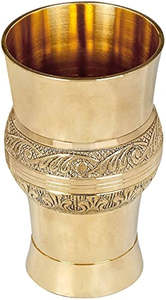 Verres à eau matériels en laiton de conception de doublure avec l'antiquité polonaise et antique en laiton de couleur or finie - Product Image 6