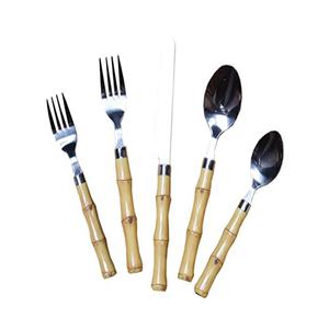 Couverts en acier inoxydable avec poignée en résine design bambou fait main couverts en argent ensembles de vaisselle royale de style occidental ensembles de vaisselle de couverts - Product Image 1