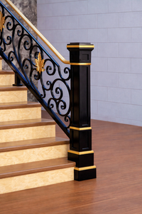 Luxury Modern Wrought Iron Stair Railings Parts for Villa Stairs-Custom Fabrication Rust Resistant Superior Craftsmanship - Product Image 5