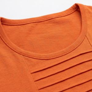 Camiseta de Manga Corta para Mujer, Algodón y Poliéster, MOQ Bajo, Color Personalizado, Calidad Premium, Transpirable, Ropa Casual a la Moda - Product Image 4