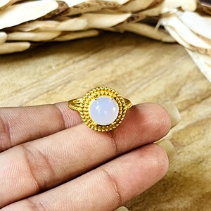 New Arrival Moonstone <b>Rings</b> Boho Brass <b>Ring</b> Women 18k <b>Gold</b> Plated Antique Tribal Beaded Halo Crown Design for Wholesale/OEM/ODM - Product Image 4