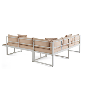High <b>End</b> Villa Courtyard Outdoor Garden <b>Sofa</b> Set Powder Coated Metal Frame Cushioned Patio Couch Furniture with <b>Table</b> - Product Image 5