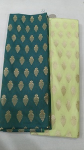Jacquard Brocade Fabric Woven Metallic Leaf Pattern For Dress Apparel <b>Women</b> Medium Weight Silk Material - Product Image 3