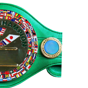 Ceinture de champion du monde de lutte, design vert avec drapeaux internationaux, qualité supérieure, ceinture de collection - Product Image 3