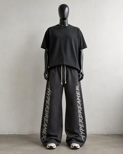 Pantalon de survêtement large en coton imprimé personnalisé, 420 GSM, délavé vintage, coupe oversize, style streetwear décontracté, baggy, pour homme - Product Image 4