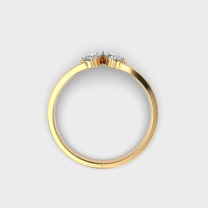 Women's IGI Certified Gold Plated Yellow Diamond Engagement <b>Ring</b> Pear Cut Flower Design Prong Setting Luxury Style - Product Image 3