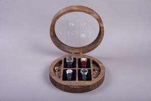Personalized AHTE MANUEXPO Wood Watch <b>Box</b> Jewelry Organizer <b>Cufflink</b> Ring Holder Cushion Included Wooden Watch Case Watch Gift - Product Image 2