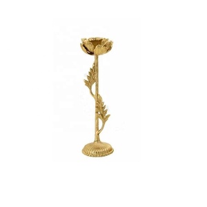 Portavelas de aluminio con diseño de flores de alta calidad, portavelas modernista de aluminio fundido sólido pesado a precio mayorista - Product Image 2