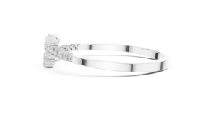 TRENDY LAB GROWN CUT DIAMOND STIFF BRACELET <b>SET</b> 18KT WHITE <b>GOLD</b> RHODIUM PLATED LUXURY WOMEN'S Certified PARTY WEDDING - Product Image 4