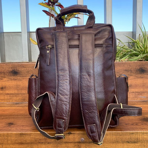 High Quality Wholesale 100% Genuine Leather Backpack Business Travel Computer <b>Laptop</b> Minimalist Cowhide Leather Backpack for Men - Product Image 5
