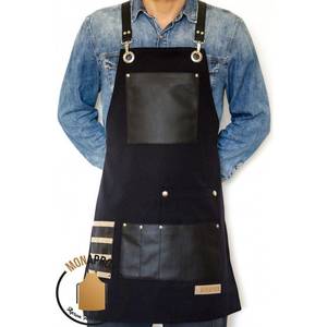 Tablier de bar professionnel multifonctionnel en toile, gilet de travail robuste pour barista, barman, coiffeur, tatoueur, personnalisable - Product Image 3