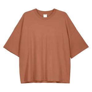 เสื้อยืดแขนสั้นผู้หญิง ผ้าฝ้ายเจอร์ซีย์ สีพื้น ทรงปกติ ผ้าถัก ย้อมสีเรียบ - Product Image 1