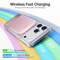 Pengisi Daya Ponsel Nirkabel Ultra Tipis 5000mAh Pengisian Cepat Tren 2026, Power Bank Magnetik Baterai Li-Polymer dengan Layar Digital