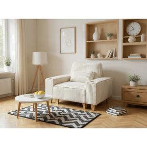 โซฟาผ้าลูกฟูกเดี่ยวที่มีสไตล์ในการรักษาเชื่อมผ่อนคลายเข้าสู่ห้องนั่งเล่นทุกวันความสะดวกสบาย - Product Image 2