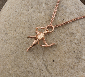 Collier pendentif plaqué or rose en gros pour femmes, pendentif solitaire en diamant CZ AAA, bijoux de mariage délicats - Product Image 2