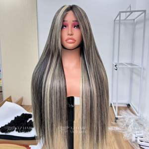 Pelucas vietnamitas crudas Cabello humano Resalte Recto HD Pelucas frontales de encaje Venta al por mayor Pelucas frontales de encaje HD sin pegamento para mujeres negras - Product Image 2