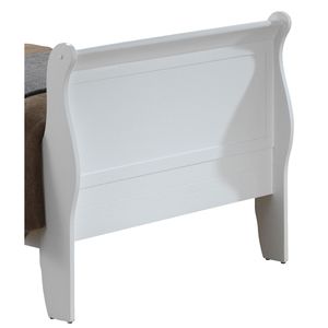 Affascinante Letto Singolo in Legno Tradizionale in Bianco Puro - Product Image 2
