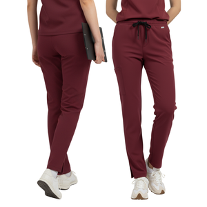 Ensemble d'uniformes médicaux pour femmes comprenant un haut à col en V et un pantalon cargo avec poches utilitaires pour infirmières, médecins et cliniques - Product Image 1