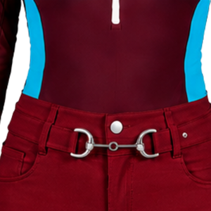 <b>Burgundy</b> Women Equestrian Riding Breeches High Waist Stretch Horse Riding Pants <b>Belt</b> Loop Competition Training Sportswear - Product Image 6