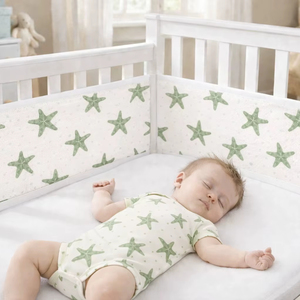 Protège-lit bébé en coton 100% biologique personnalisable, respirant, sûr, doux et réglable - Product Image 1