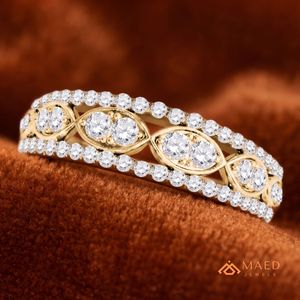 Anillo de Eternidad Vintage Chapado en Oro de 18K con Moissanita, Joyería Nupcial de Diamantes para Mujer, Lujo Estadounidense - Product Image 5