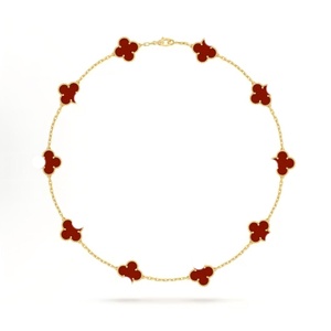 Collana di Lusso a Quadrifoglio con 10 Fiori, Amuleto Portafortuna a Cerchio Completo, Gioielli all'Ingrosso Disponibili - Product Image 2