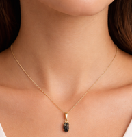 Collar con Colgante de Diamante Natural en Bruto de Primera Calidad, Estilo Art Deco, Oro Sólido de 14K/18K, Engaste de Garras Hecho a Mano, Joyería Minimalista Hecha a Mano