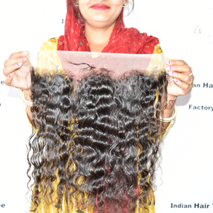 100% Wholesale Cheap Vietnamese Double Machine HD 13*4 Frontal <b>Curly</b> Unprocessed Cuticle aligned deep wave Human Hair <b>Extensions</b> - Product Image 3