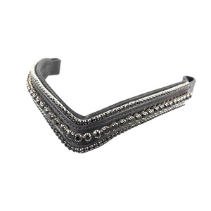 <b>Top</b> Trendy Latest Design Leather Brow Band With Soft Padded and Black <b>Crystallized</b> Work Wholesale & Manufacturer Supplier - Product Image 1