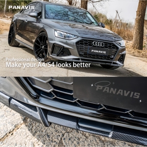 สปอยเลอร์กันชนหน้าคาร์บอนไฟเบอร์แห้ง PANAVIS แบบ Bolt-On สำหรับ Audi A4 S4 ปี 2020-2024 - Product Image 4