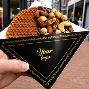 Custom <b>Cookie</b> Paper Tray Food Grade Biscuit Packaging <b>Box</b> with Logo Printing for Bakery Crepe Stroopwafel Takeaway - Product Image 3