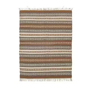 Tapis tissé en coton doux au toucher au meilleur prix tissage plat réversible design minimaliste adapté aux maisons et chambres familiales acceptant les animaux de compagnie - Product Image 5