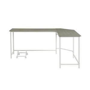 Gray and <b>White</b> L-Shape Rectangular <b>Computer</b> <b>Desk</b> - Product Image 4