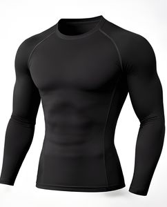 Camiseta Deportiva de Compresión de Manga Larga para Hombre, Marca Privada, Tejido Elástico, para Gimnasio, Entrenamiento, Running, Ropa Deportiva Activa de Fábrica - Product Image 5
