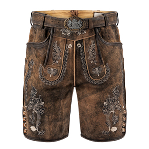 Vêtements de festival allemands authentiques |   Shorts en toile solide de style bavarois High Street |   Tenue en cuir personnalisée pour l'Oktoberfest - Product Image 5