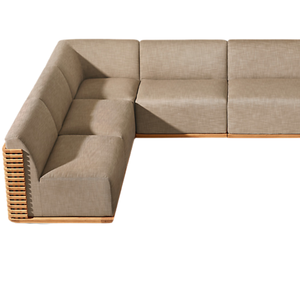 hot sale Hotel Emma Luxury Modular teak Outdoor Sectional <b>Sofa</b> Contemporary L Shape Patio Resort Villa Furniture Indonesia - Product Image 5