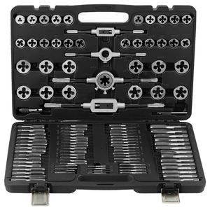 Set Essenziale di Utensili per Filettatura da 110 Pezzi, Include Maschi e Filiere in Acciaio per Cuscinetti, Misure Metriche da M2 a M18, per Macchine Utensili - Product Image 1