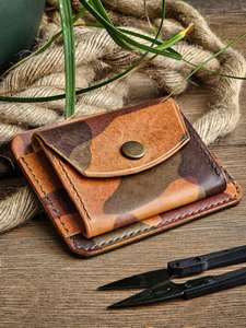 Cartera de Cuero Premium para Hombre, Estilo Vintage, Acabado Artesanal, Corta, Doble, con Protección RFID, Alta Calidad, Capacidad para Múltiples Tarjetas - Product Image 2