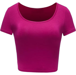 T-shirts unis à col en V pour femmes, grande taille, haute qualité, prix FOB de gros, personnalisables avec logo, vente en gros - Product Image 1